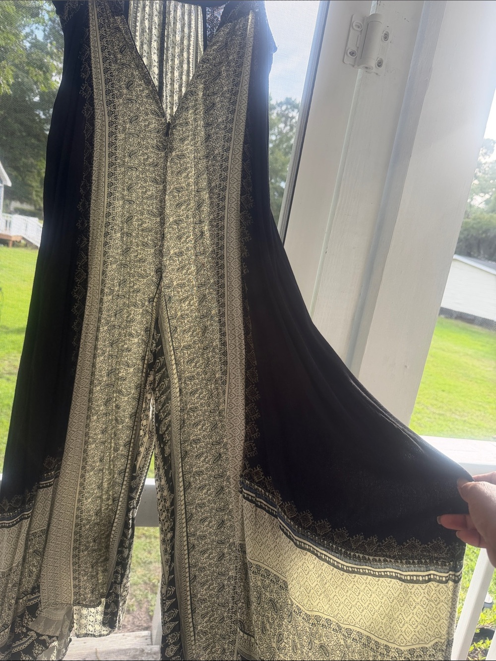 Free People Black and Cream Paisley Print Jumper